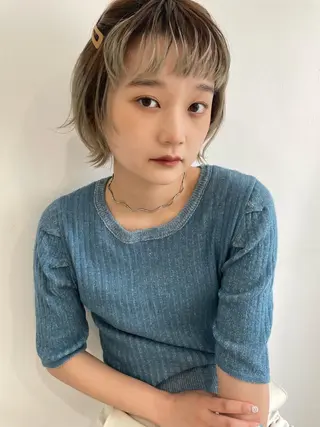 ショート ヘアアレンジ silo所属・silo MOKA 顔周りカット🦦のヘアスタイル