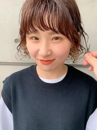 ショート カラー パーマ 林下  大輔のヘアスタイル
