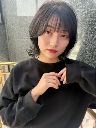 ミディアム カラー COREblanc ゆきの／表参道 原宿のヘアスタイル