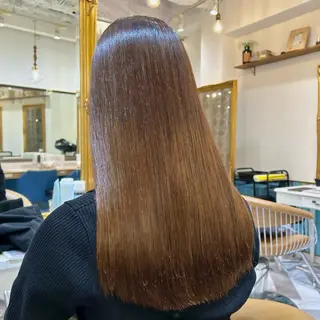 セミロング カラー 髪質改善【縮毛矯正】 美髪ボブを量産する人のヘアスタイル