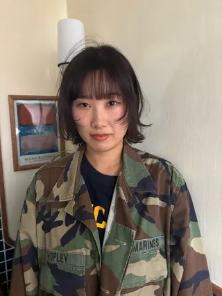 ショート カラー パーマ nari ☺︎ ボブ/透明感カラーのヘアスタイル