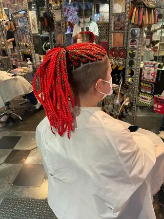 ショート カラー パーマ ヘアアレンジ メンズ haco+所属・🌈派手髪エクステ ブレイズ🌈ひろとのヘアスタイル