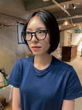 ショート カラー パーマ/レイヤー 岩山丈一郎のヘアスタイル