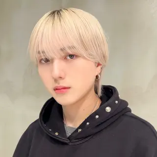 ミディアム カラー メンズ 岡田大志🇰🇷 中/韓メンズヘアのヘアスタイル