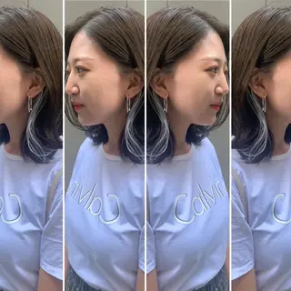 ミディアム カラー パーマ ヘアアレンジ メンズ キッズ ネイル マツエク・マツパ アイブロウ 《褒められる》 透明感カラー/小嶋のヘアスタイル