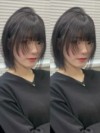 ミディアム カラー ワンホンレイヤー 福岡天神RAIRAのヘアスタイル