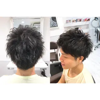 ショート パーマ メンズ 内野 光葉のヘアスタイル