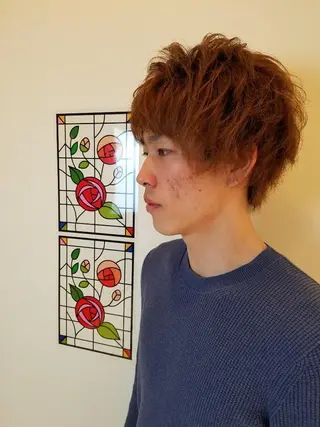 ショート メンズ 髪質改善/ハイライト 小林秀樹のヘアスタイル