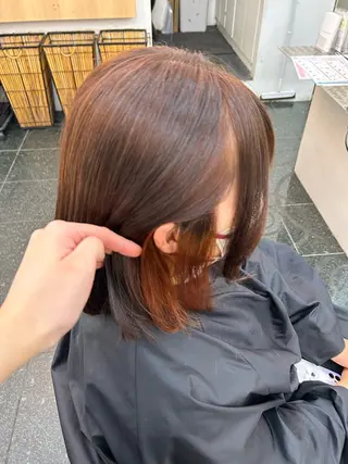 ミディアム カラー 髪質改善⭐️縮毛 🫧内藤紅葉のヘアスタイル