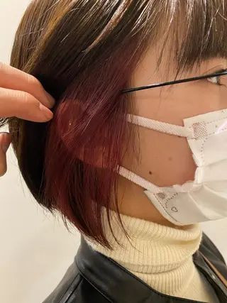 カラー 森田翔斗 顔周りレイヤーのヘアスタイル