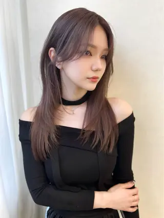 セミロング カラー 韓国ハッシュカット/ 新宿/髪質改善/岡崎のヘアスタイル