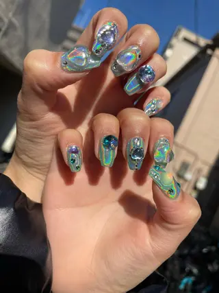 ロング カラー ヘアアレンジ キッズ ネイル マツエク・マツパ アイブロウ 福田 加奈のネイルデザイン