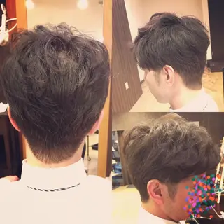 ショート カラー パーマ メンズ ルミ エールのヘアスタイル