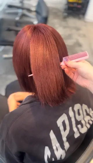 ミディアム カラー ヘアアレンジ 🎀艶ハイトーン モテ髪🎀さや💜のヘアスタイル