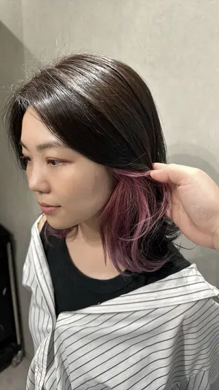 ミディアム カラー シマオカ イッセイaceのヘアスタイル
