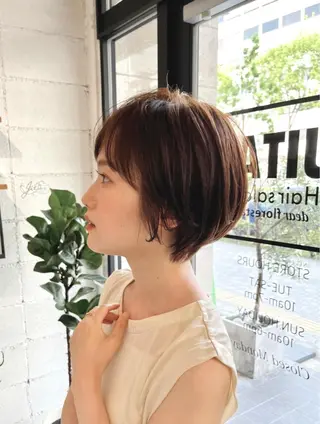 ショート やりすぎないパーマ ニュアンスパーマのヘアスタイル