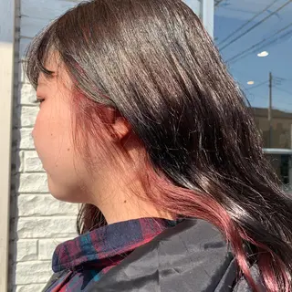 セミロング カラー ボブ/インナーカラー ショート/佐野祥子のヘアスタイル