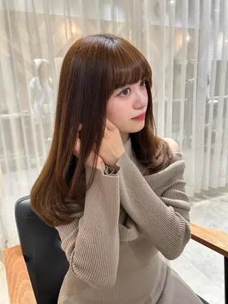 ロング カラー Rina🎀 艶髪モテベージュのヘアスタイル
