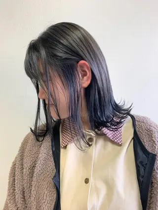ミディアム カラー hair &eye LAWE.店長のヘアスタイル