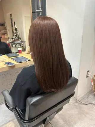 ロング 透明感カラー🩵 レイヤーカット/韓国のヘアスタイル