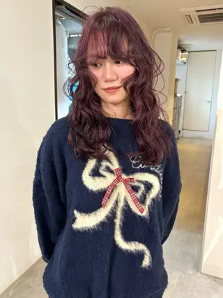 ロング カラー mizuki/ピンク ベージュ.レイヤーのヘアスタイル