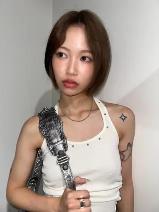 ショート カラー ケアブリーチ💘 rino🪷高円寺のヘアスタイル