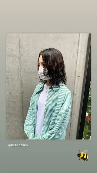 ミディアム パーマ 菊池大一 溝の口パーマのヘアスタイル