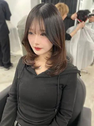 ミディアム ショート/レイヤー カット/ミサキ💐のヘアスタイル