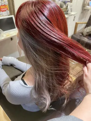 セミロング カラー ヘアアレンジ 遠藤歩未/ EX秋葉原店のヘアスタイル