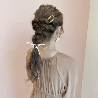 セミロング ヘアアレンジ 似合わせカット/ ハイトーンchimiのヘアスタイル