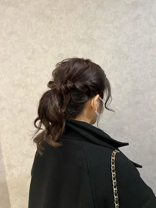 セミロング Rio/ヘアセット/ ハイトーンカラーのヘアスタイル