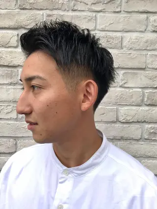 ショート カラー パーマ メンズ 平内 賢人のヘアスタイル