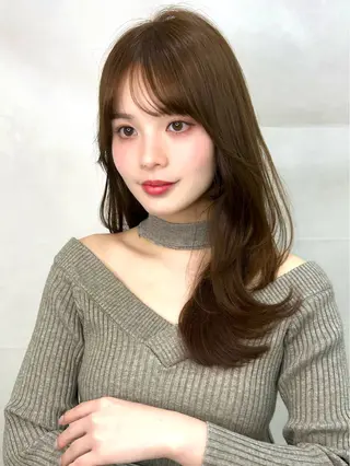 ミディアム コテ巻き風パーマ💛 池袋のヘアスタイル