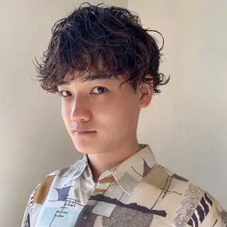 ショート パーマ メンズ irwi/イルウィ所属・miku🎀門前仲町 ブリーチ・レイヤーのヘアスタイル