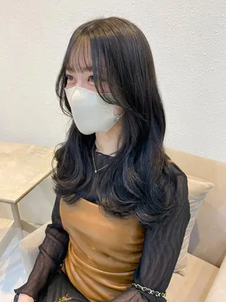 セミロング カラー 🌼透明感艶カラー オリーブ🌼河村咲のヘアスタイル