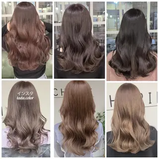 カラー セミロング cherie所属・バレイヤージュ/ ハイライト/大内格のヘアスタイル