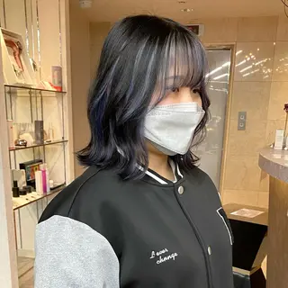 ミディアム 縮毛矯正・暗髪 ・ショート　橋本🐶のヘアスタイル