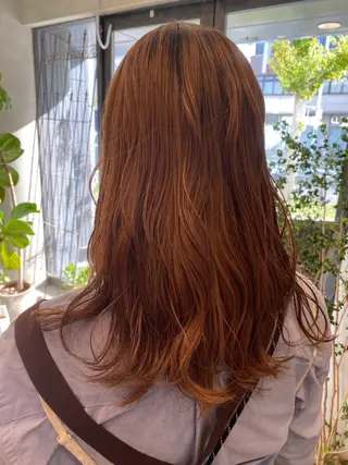 セミロング あいさ🤍ムラ無しカ ラー🤍のヘアスタイル