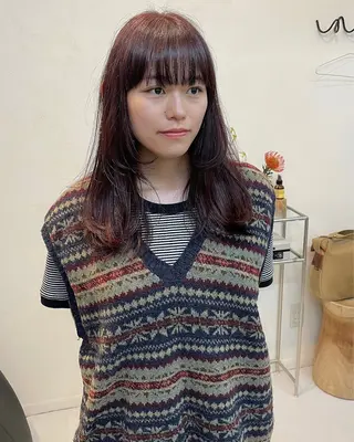 ミディアム カラー iet.所属・ウルフ/ボブ/耳ツボ ジュエリー◎ricoのヘアスタイル