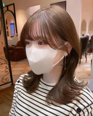 ミディアム カラー On所属・顔まわりカット🌟 くびれヘア/寺門遥輝のヘアスタイル