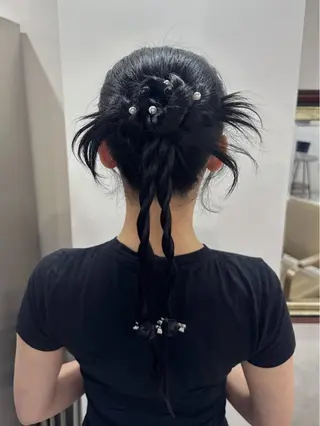 ヘアアレンジ 寒色アイドルカラー JUNOチナツのヘアスタイル