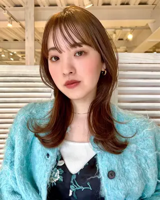 ミディアム カラー 韓国ヘア 🎀華澄のヘアスタイル