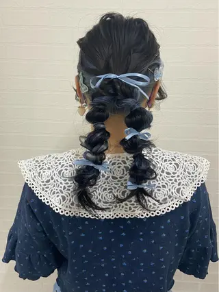 セミロング ヘアアレンジ ヘアセット☆ 髪質改善カラー☆まいのヘアスタイル