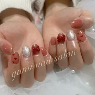 ネイル Shineジェル& チップ長さだしのネイルデザイン