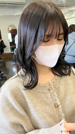 ミディアム 名駅/艶韓国風ヘア miyabiのヘアスタイル