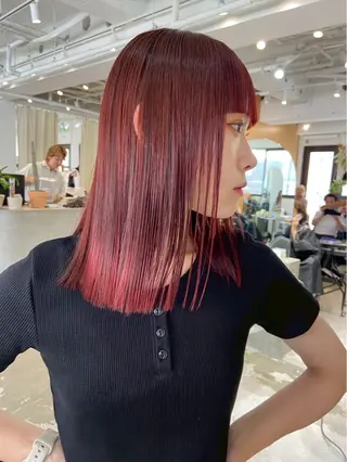 カラー カラー特化美容師 オレンジカラーのヘアスタイル