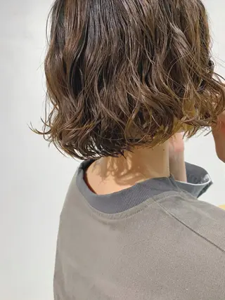 ショート パーマ ボブパーマコテ巻き風 パーマNo1深江秀平のヘアスタイル
