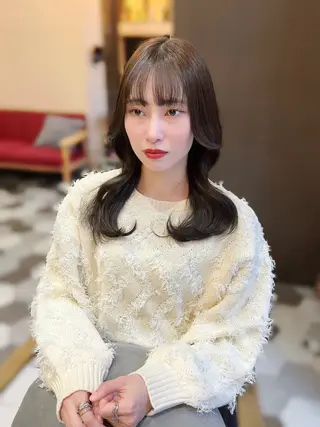 カラー ヘアアレンジ 似合わせ顔まわり カット💛森尾真由美のヘアスタイル