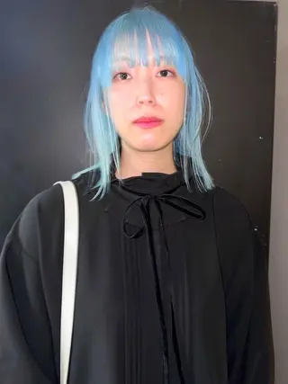 ミディアム カラー ヘアアレンジ 丸山渉/パーマ エフェクトブリーチのヘアスタイル