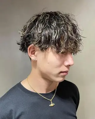 ショート パーマ メンズ 韓国風cut/ 縮毛矯正/正岡幹康のヘアスタイル